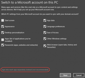 Windows 8.1 Microsoft Account Integration